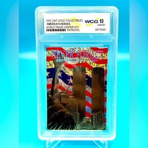 2002 23KT Gold🔥WORLD TRADE CENTER 9/11 Anniversary Patriotic🔥GEM-MINT 10 WCG